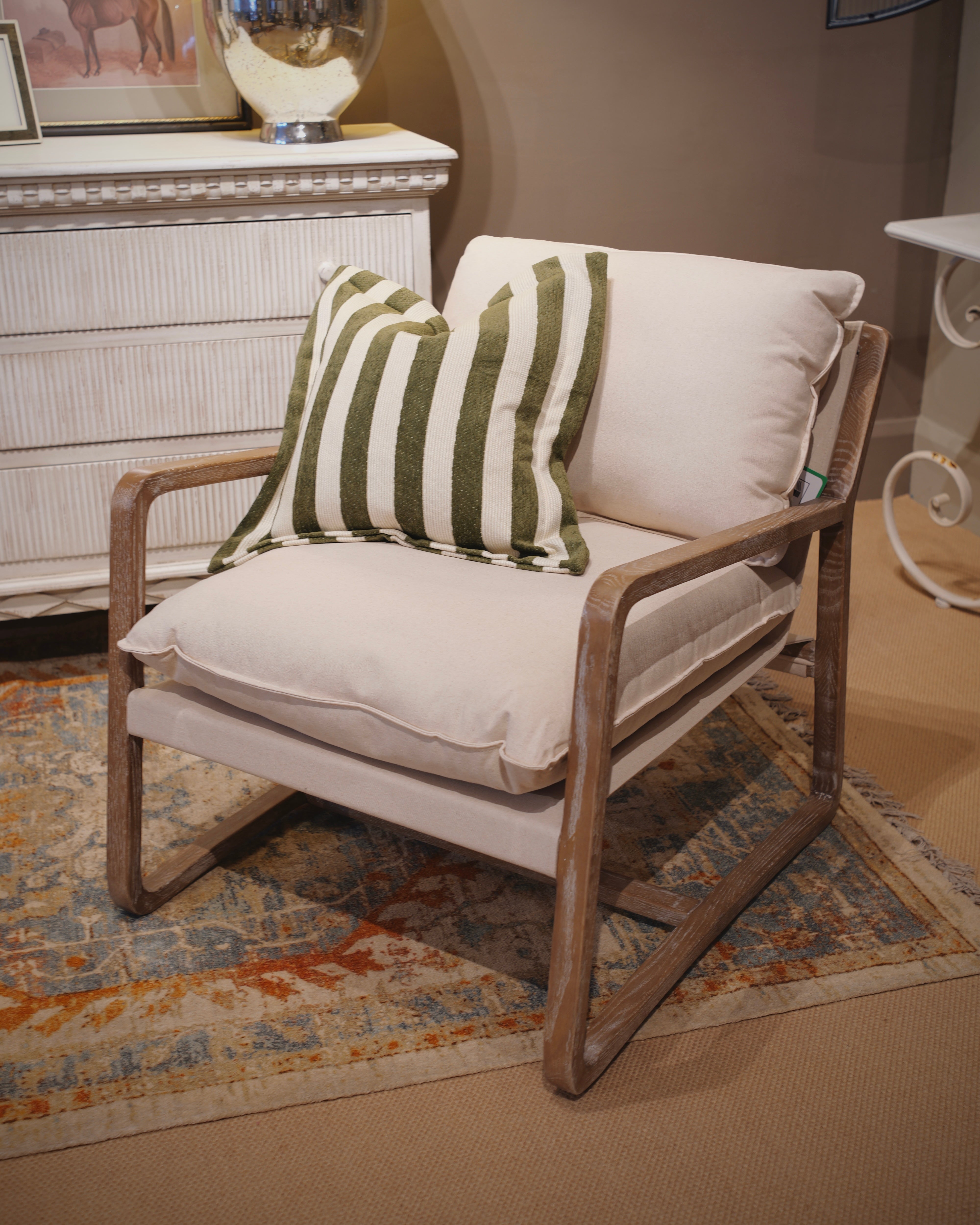 Green Striped Cushions