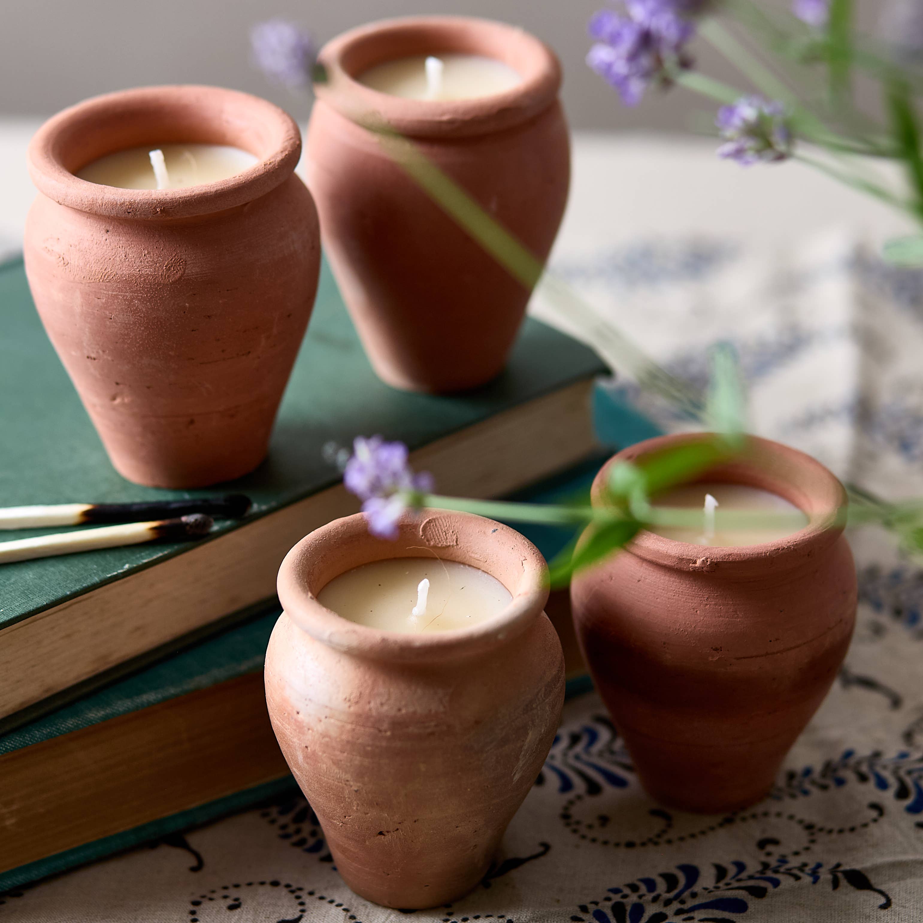 Handmade Terracotta candles - Vishal Box of 4