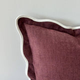 Plum Scalloped Edge Cushion 45x45