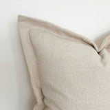 Oxford Edge Linen Blend Cushion in Sand 53x53cm