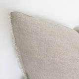 Esmee Linen Cushion Cover 53x53 – Frayed Edge Natural Beige