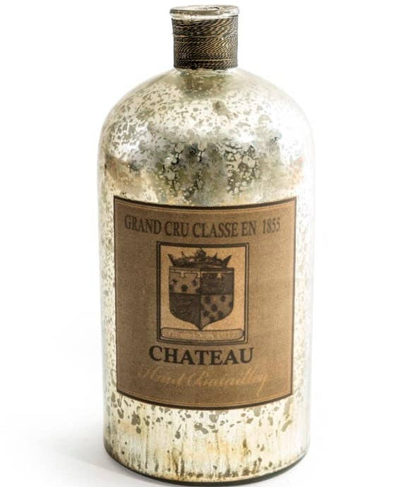 Large Distressed Silver Glass Vase
