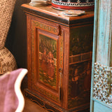 Hand-Painted Rajasthani Cabinet Boho Accent Cupboard for Unique Interiors
