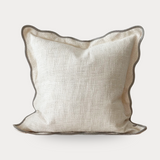 Cream & Greige Scallop Edge Cushion