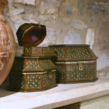 Set of 3 Hand-Painted Octagonal Keepsake Boxes