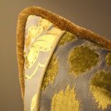 Golden Trim Floral Cushion