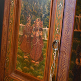 Hand-Painted Rajasthani Cabinet Boho Accent Cupboard for Unique Interiors