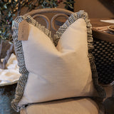 Green and Cream Ruffle Cushion 45x45cm