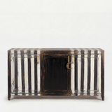 Black & White Stripe Console Cupboard