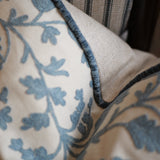 Blue & White Crewel Cushion