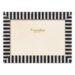 Black and white striped photo frame with 'natalini' branding on a white background