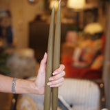 Olive Tapered Dinner Candle 35cm (x2)