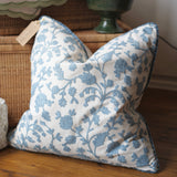 Blue and White Crewel Cushion 53x53cm