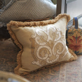 Baroque Pattern Cushion Cream
