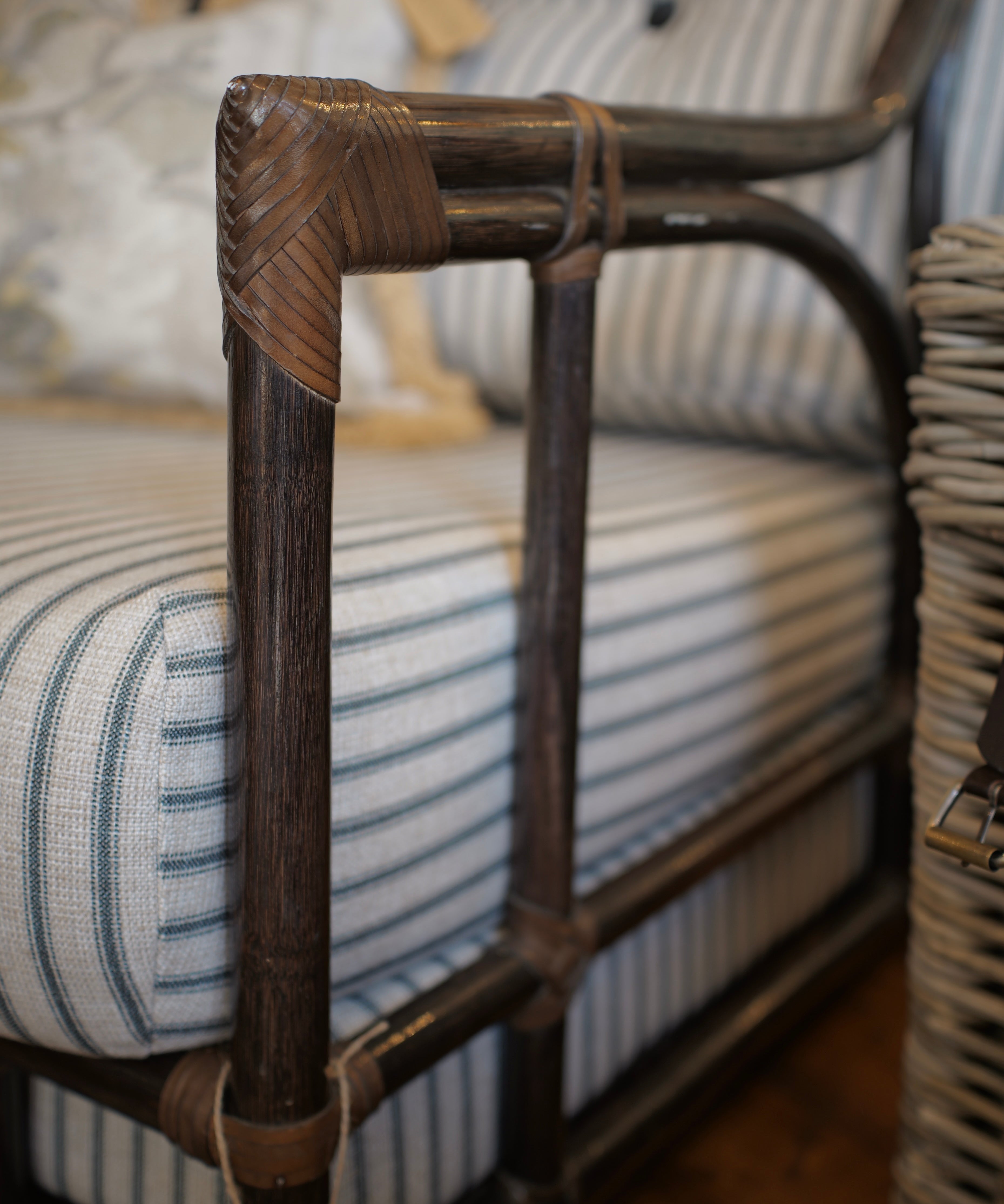 Vintage French Bamboo Lounge Chairs S/2