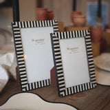 Natalini Black and White Stripe Photo Frame