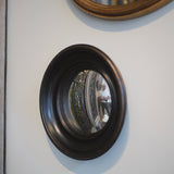 Antiqued Black Deep Framed Medium Convex Mirror