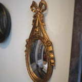 Antique Gold Ornate Convex Ribbon Bow Mirror