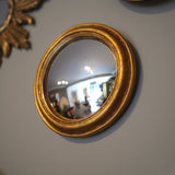 Antiqued Gold Rounded Framed Medium Convex Mirror