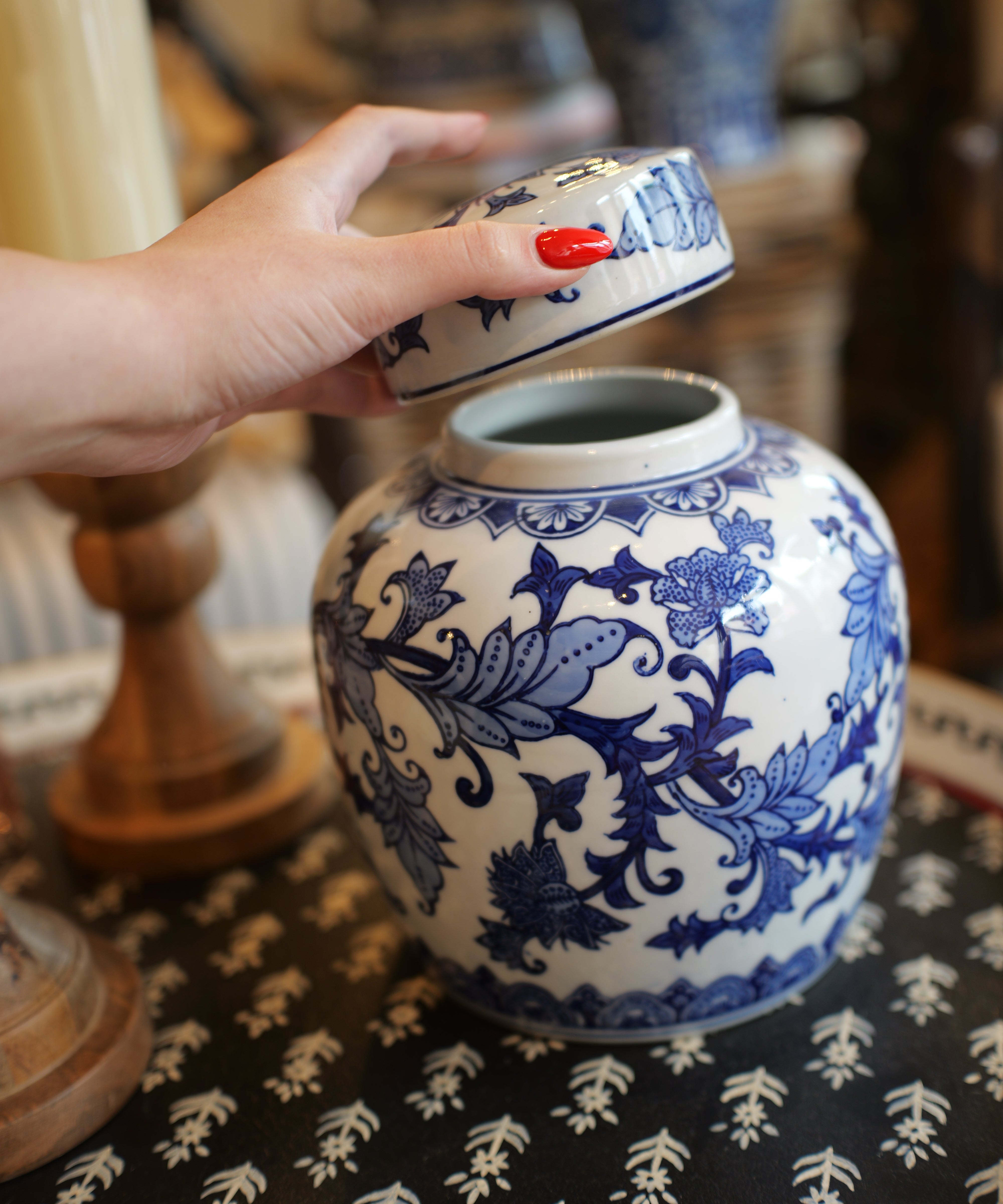 Orchid Chinoiserie Ginger Jar