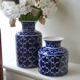Medium Cobalt Trellis Vase Chinoiserie