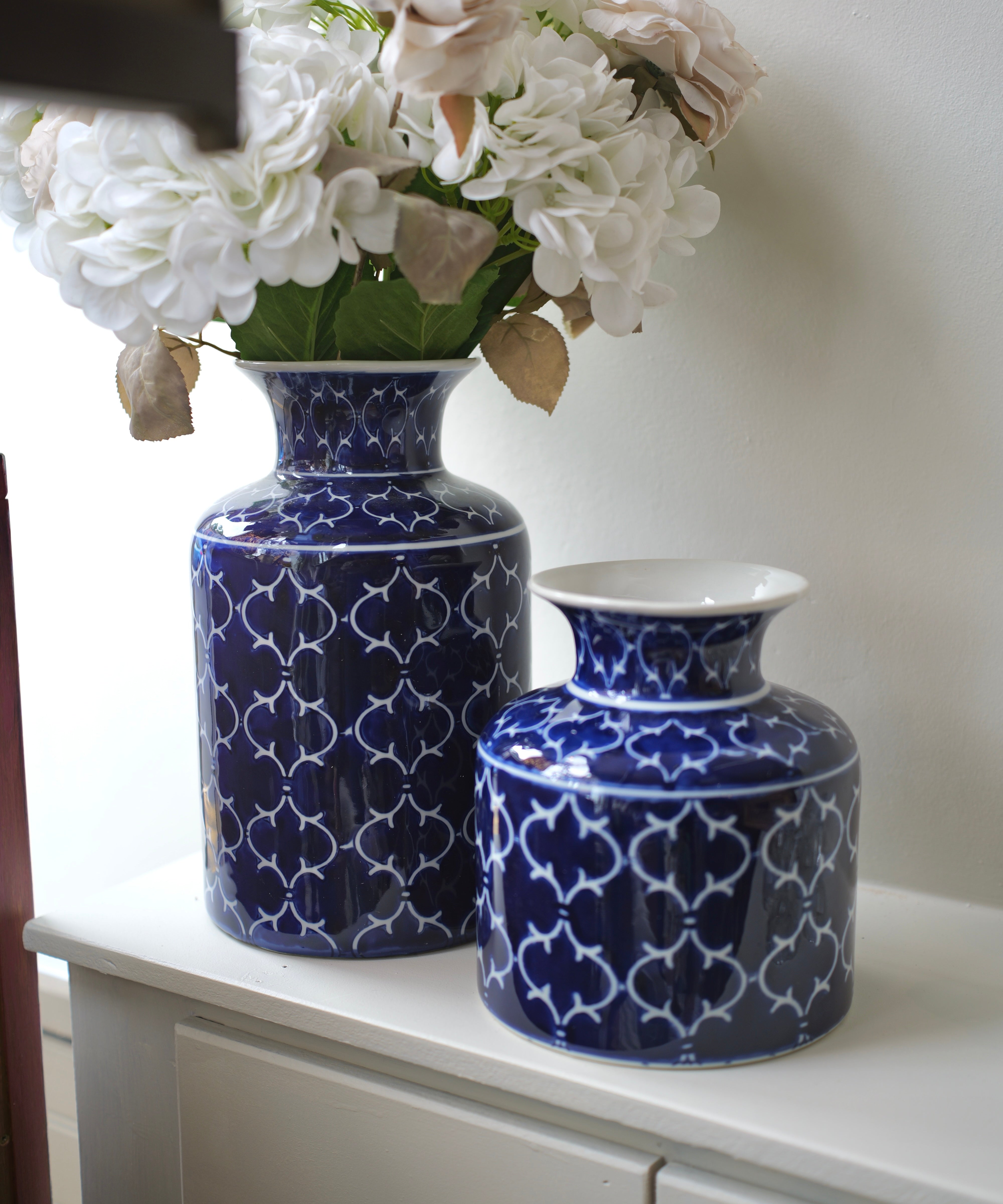 Medium Cobalt Trellis Vase Chinoiserie
