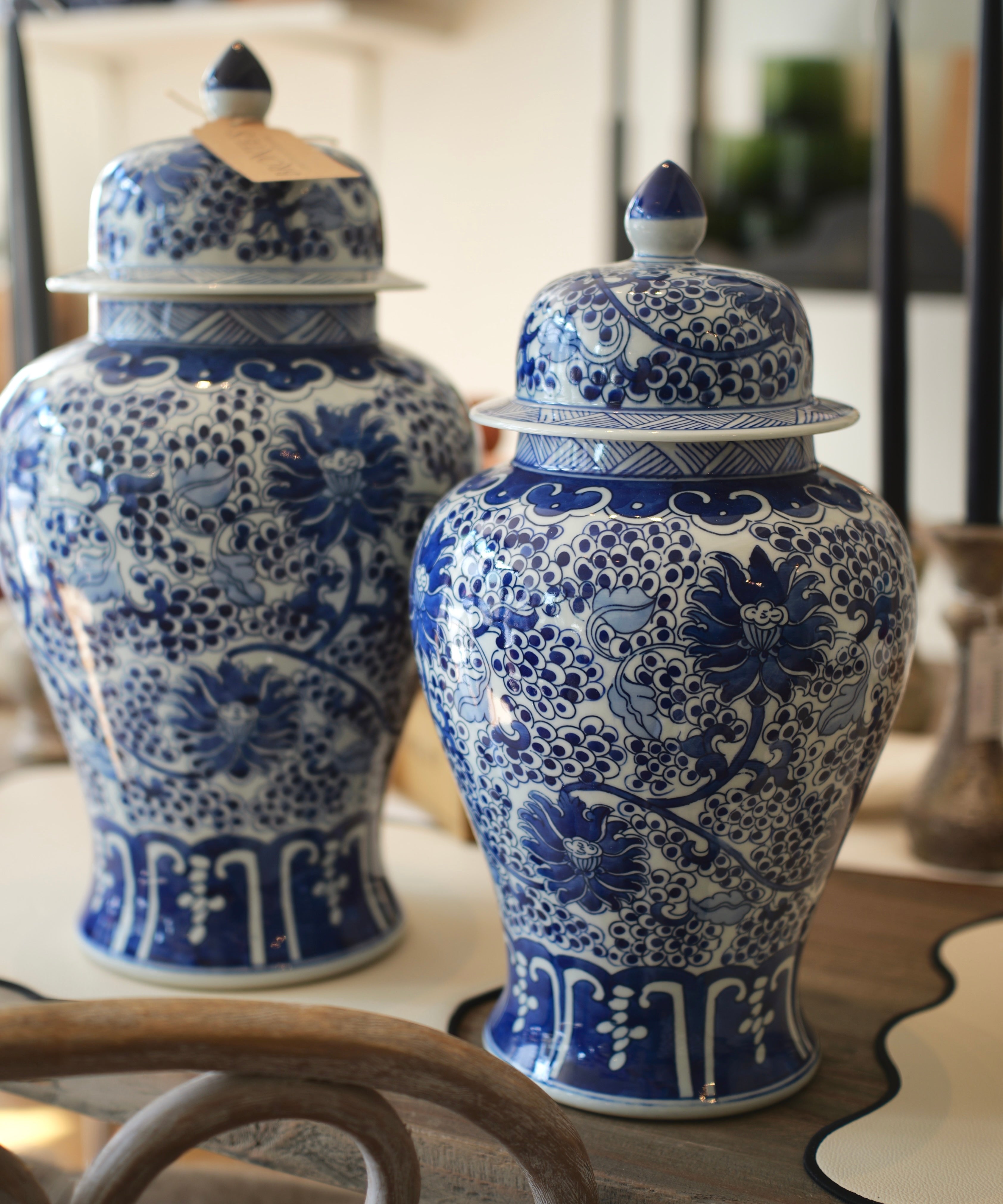 Large Magnolia Chinoiserie Ginger Jar