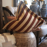 Deep Terracotta Stripe Cushion 45x45cm