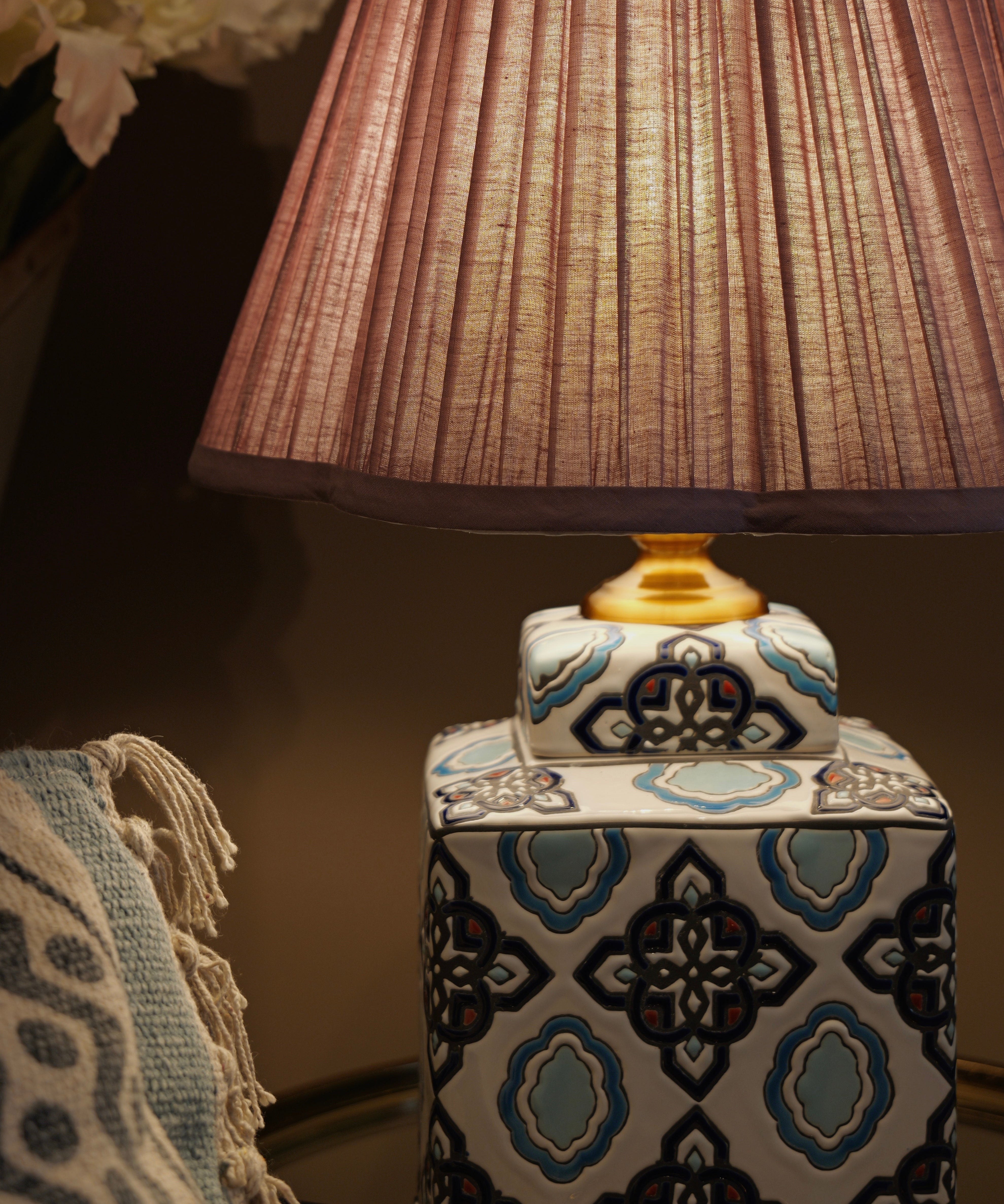 Mauve Scalloped Edge Lamp Shade - 30cm