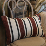 Plum & Cream Stripe Cotton Cushion Cover 50x30