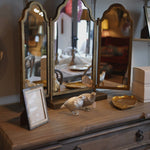 bronze gold table top mirror bi fold 