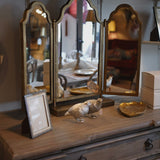 bronze gold table top mirror bi fold 