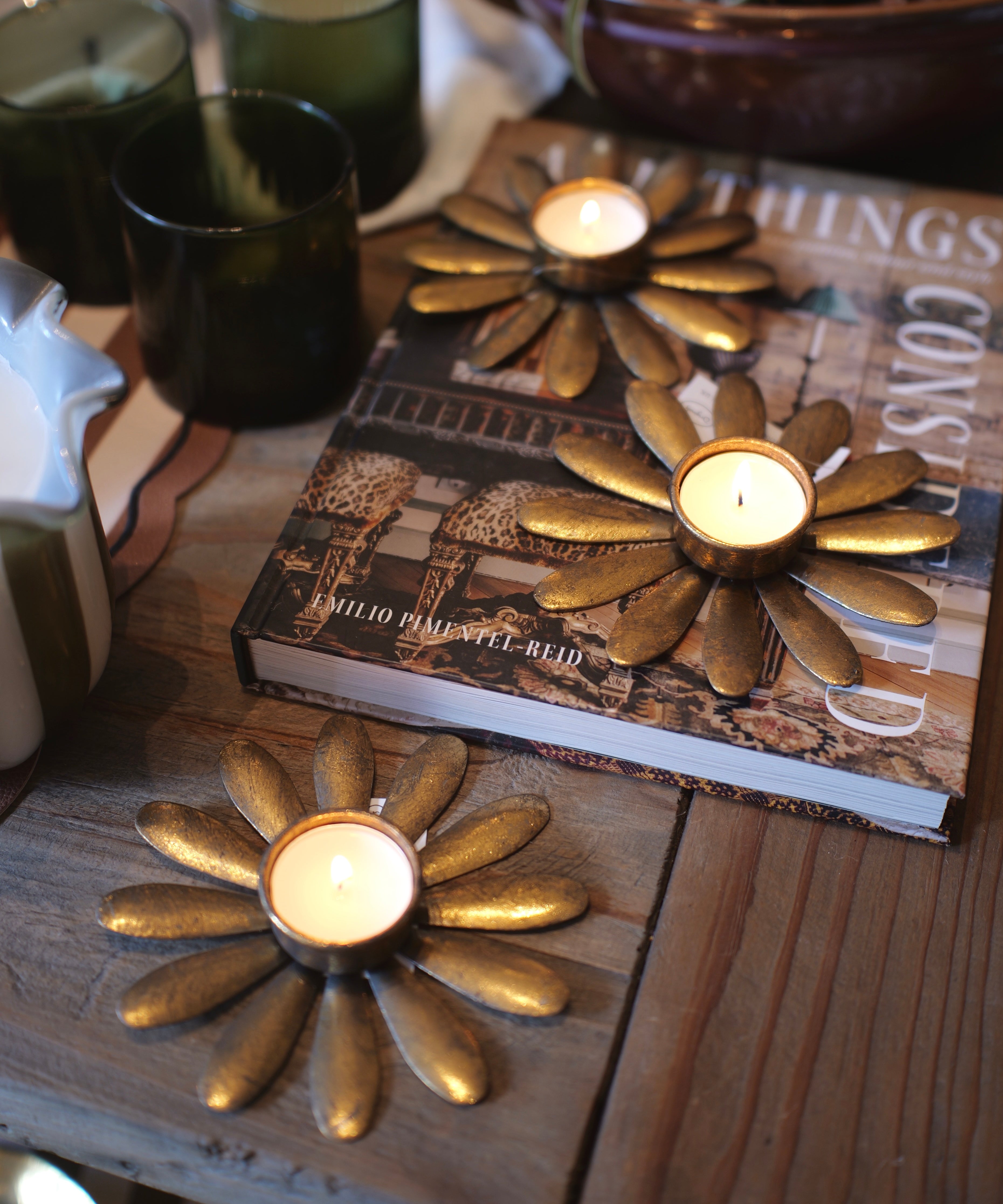 Metal Flower Tea-light Holder