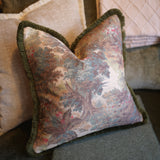 Green Forest-Scape Cushion Cover with Ruche 45x45