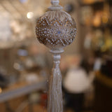 Cream and Glitz Bauble with Tassel