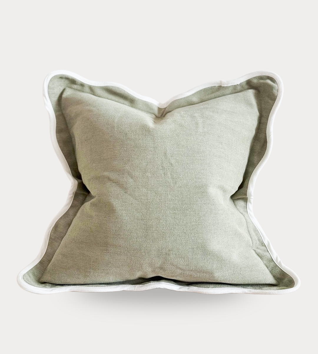 Sage Scalloped Edge Cushion