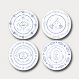 Set of 4 French Dessert Plates