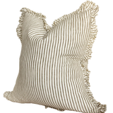 Ruffled Linen – Olive Stripe 53x53