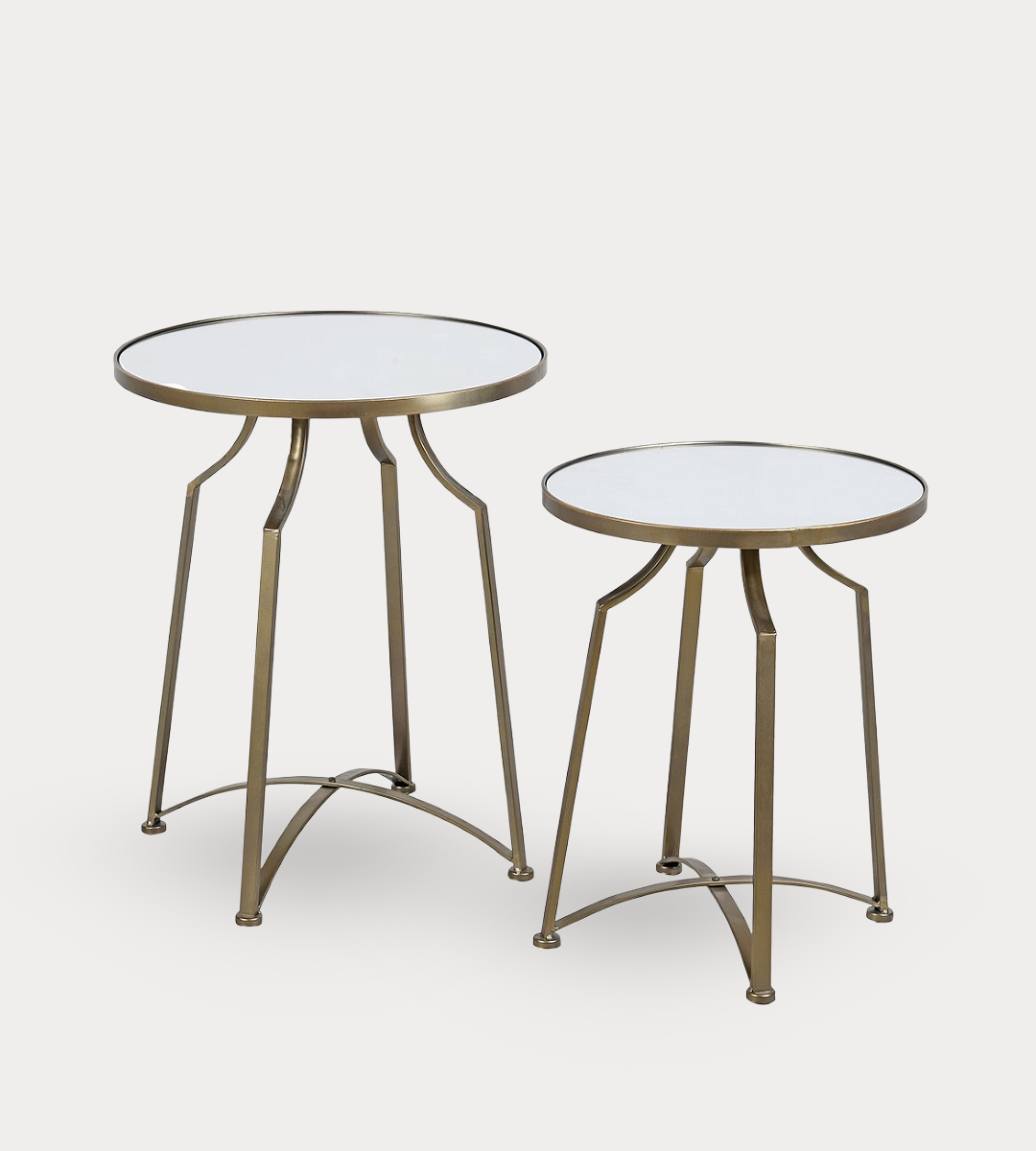 Mirror Top set of 2 Side Tables