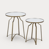 Mirror Top set of 2 Side Tables