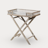 Bamboo Foldable Side Table in Whitewash