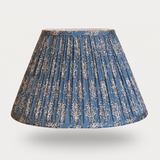 Large Blue Block Print Style pleated Shade 45cm