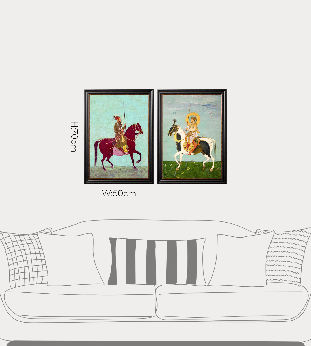 Mughals - Horsemen Framed Print