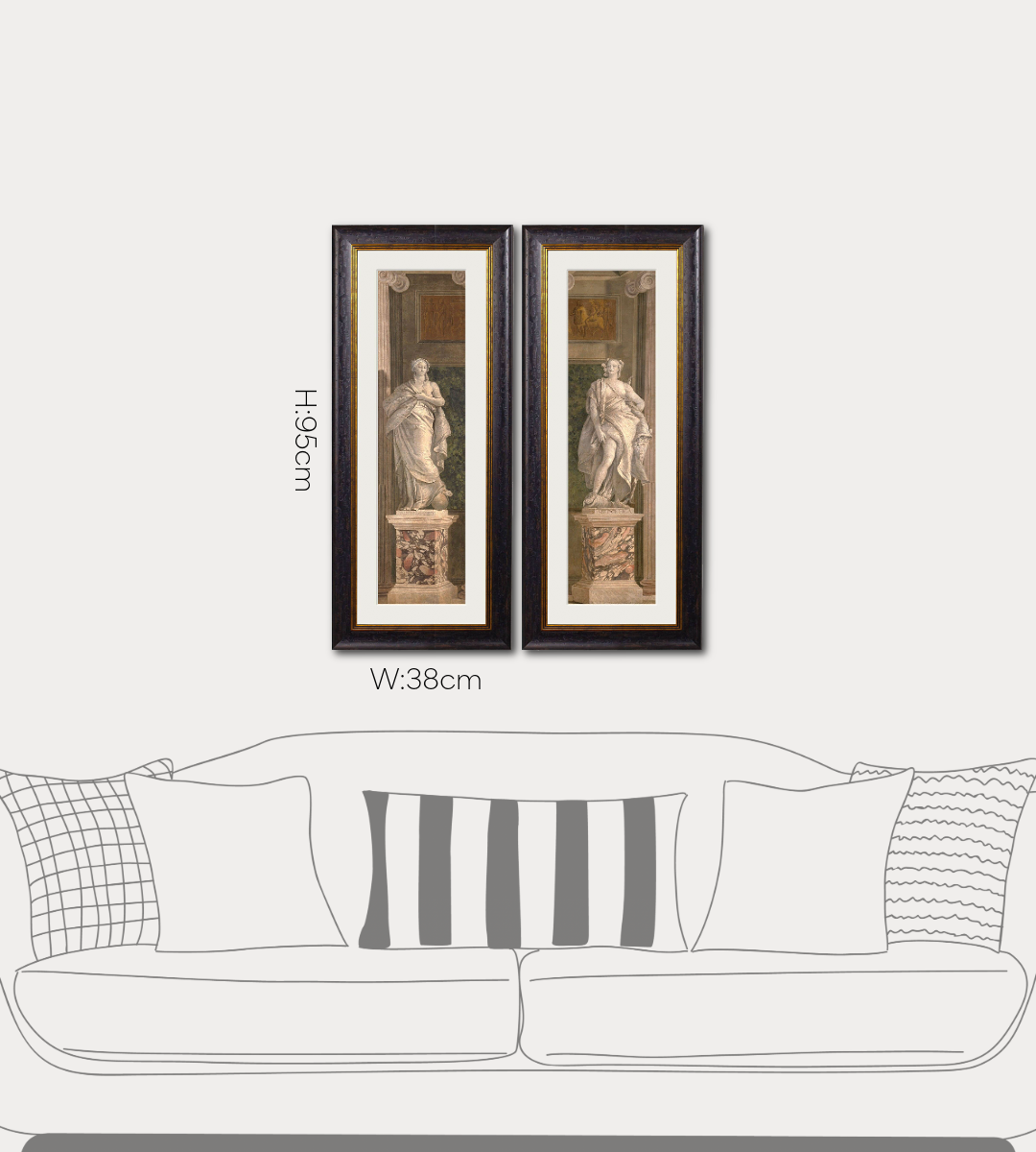 C.1760 Allegorical Figures Framed Print