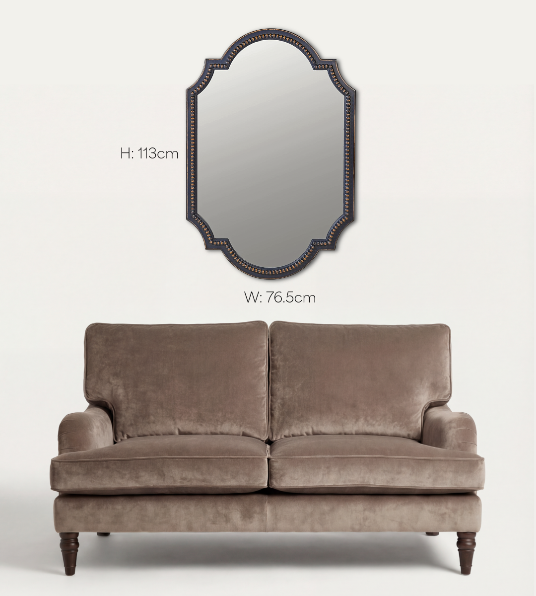 Vintage Style Navy Frame Mirror