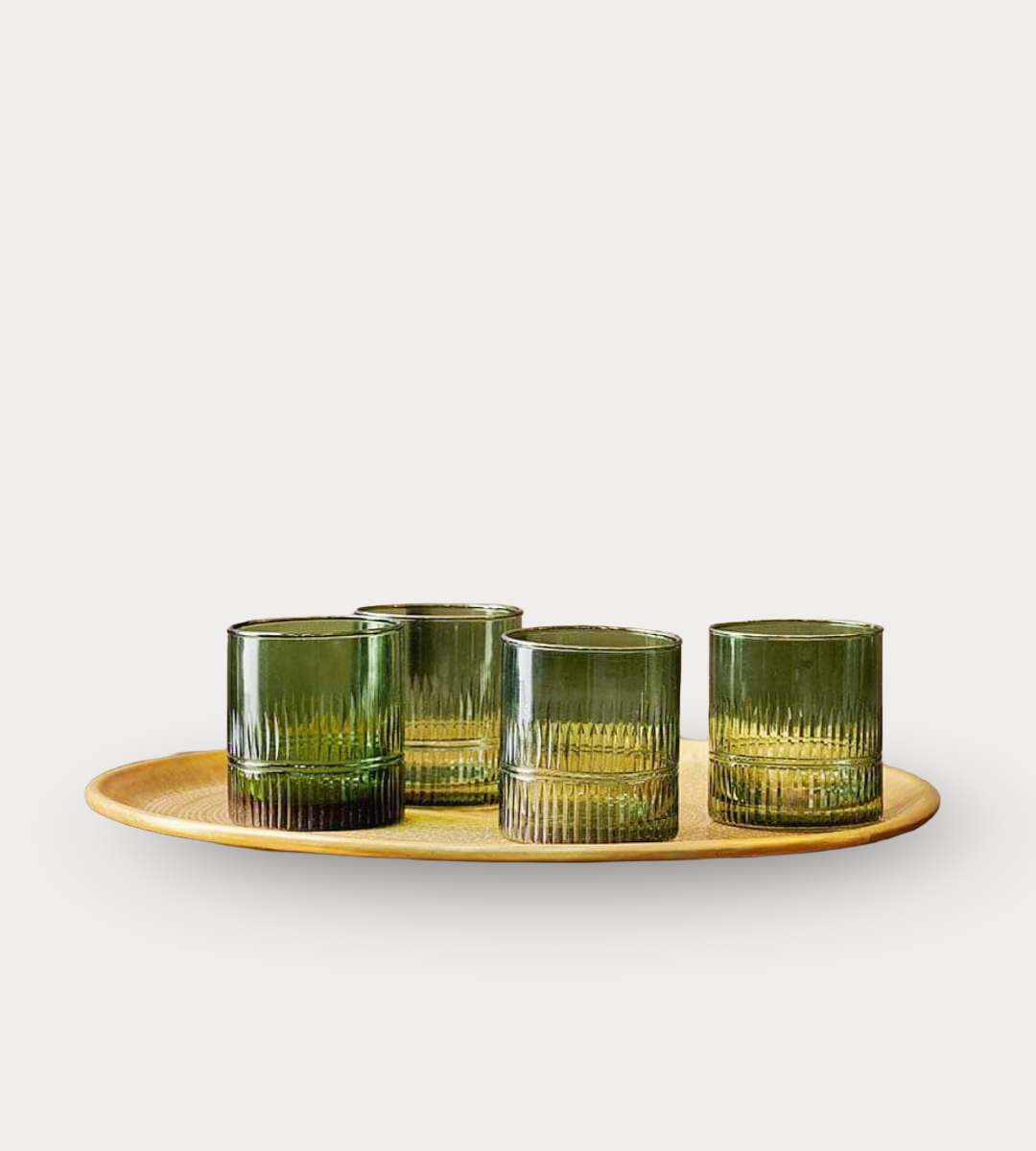 Nkuku Green Mika Tumbler Glass (Set of 4)
