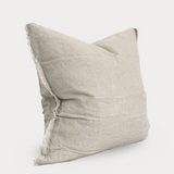 Esmee Linen Cushion Cover 53x53 – Frayed Edge Natural Beige