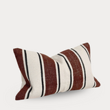 Plum & Cream Stripe Cotton Cushion 50x30