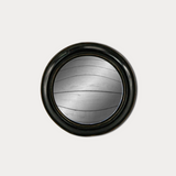 Antiqued Black Rounded Framed Medium Convex Mirror