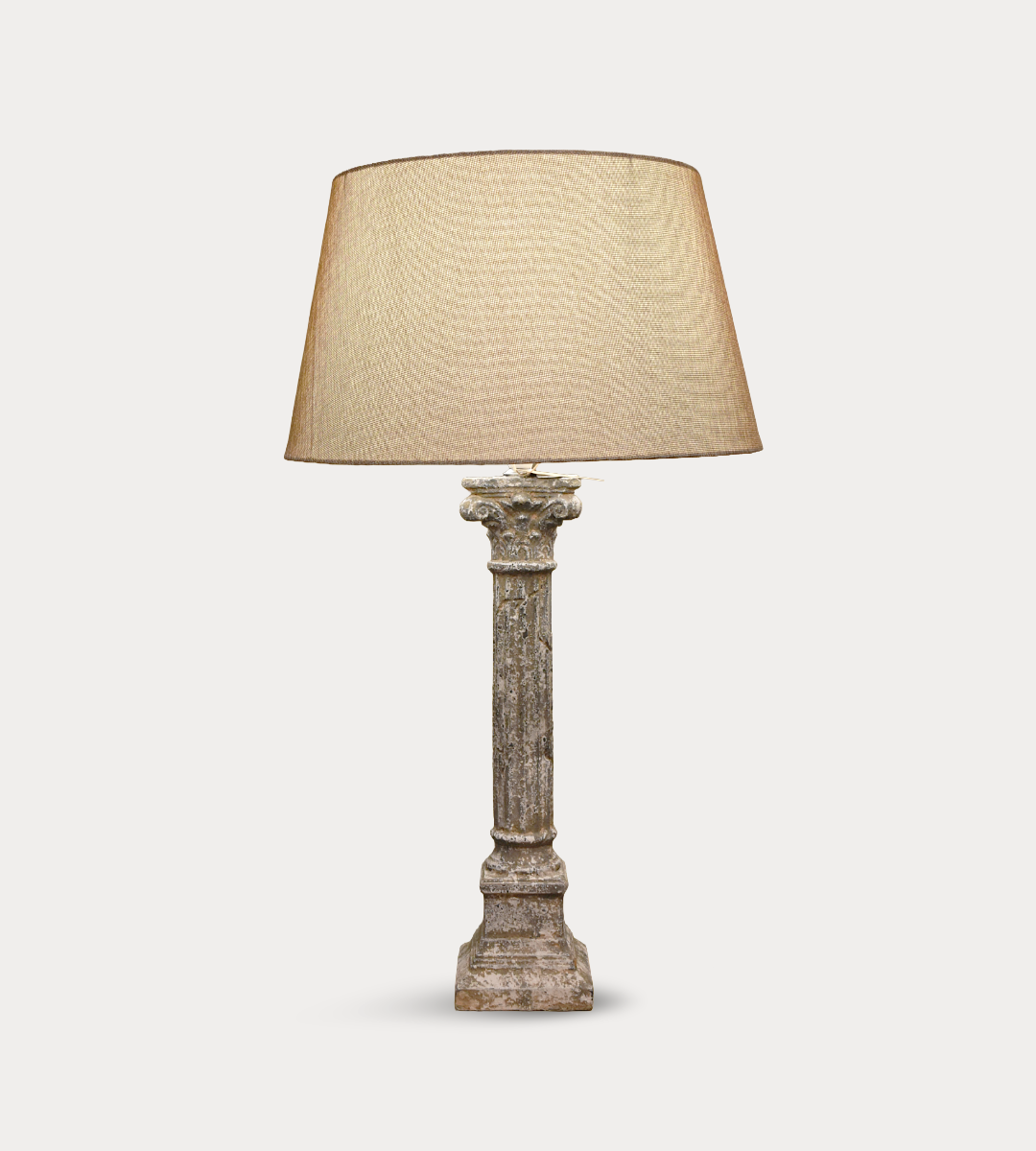 Distressed Column Table Lamp
